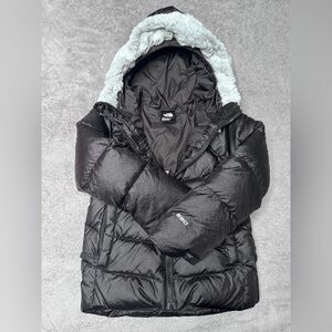 The North Face Black Kids Jacket with Gray Hood